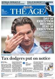 The Age (Australia) Newspaper Front Page for 3 October 2014