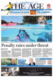 The Age (Australia) Newspaper Front Page for 3 January 2015