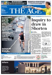 The Age (Australia) Newspaper Front Page for 3 April 2014