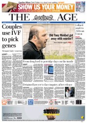 The Age (Australia) Newspaper Front Page for 3 July 2012