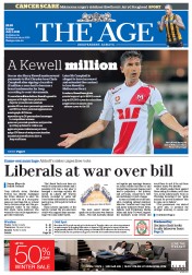 The Age (Australia) Newspaper Front Page for 3 July 2015