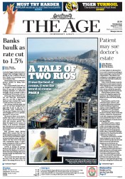 The Age (Australia) Newspaper Front Page for 3 August 2016