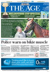 The Age (Australia) Newspaper Front Page for 4 November 2013