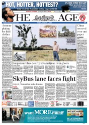 The Age (Australia) Newspaper Front Page for 4 January 2013