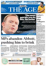 The Age (Australia) Newspaper Front Page for 4 February 2015
