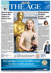 The Age (Australia) Newspaper Front Page for 4 March 2014