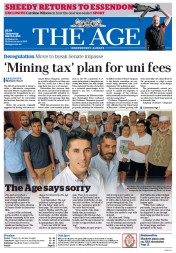 The Age (Australia) Newspaper Front Page for 4 March 2015