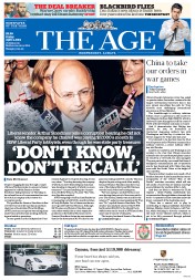 The Age (Australia) Newspaper Front Page for 4 April 2014