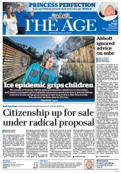 The Age (Australia) Newspaper Front Page for 4 May 2015