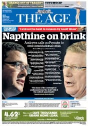 The Age (Australia) Newspaper Front Page for 4 June 2014