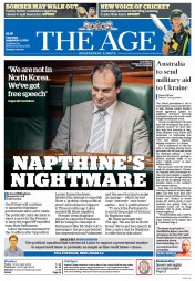 The Age (Australia) Newspaper Front Page for 4 September 2014