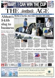 The Age (Australia) Newspaper Front Page for 5 November 2012