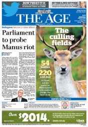 The Age (Australia) Newspaper Front Page for 5 March 2014