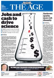 The Age (Australia) Newspaper Front Page for 5 April 2016