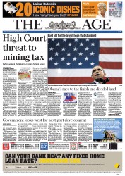 The Age (Australia) Newspaper Front Page for 6 November 2012
