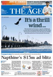 The Age (Australia) Newspaper Front Page for 6 January 2015