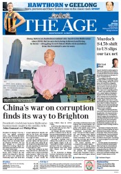 The Age (Australia) Newspaper Front Page for 6 April 2015