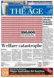 The Age (Australia) Newspaper Front Page for 6 June 2014