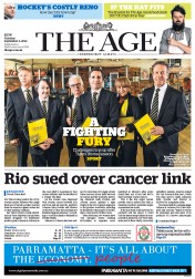 The Age (Australia) Newspaper Front Page for 6 September 2016