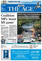 The Age (Australia) Newspaper Front Page for 7 October 2013