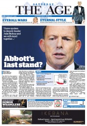 The Age (Australia) Newspaper Front Page for 7 February 2015