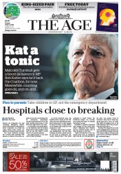 The Age (Australia) Newspaper Front Page for 8 July 2016