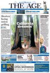 The Age (Australia) Newspaper Front Page for 8 August 2015