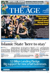 The Age (Australia) Newspaper Front Page for 8 September 2014