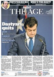 The Age (Australia) Newspaper Front Page for 8 September 2016