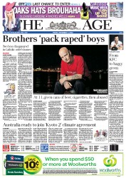The Age (Australia) Newspaper Front Page for 9 November 2012