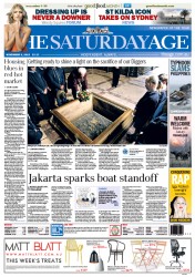 The Age (Australia) Newspaper Front Page for 9 November 2013