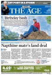 The Age (Australia) Newspaper Front Page for 9 June 2014