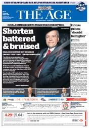 The Age (Australia) Newspaper Front Page for 9 July 2015