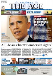 The Age (Australia) Newspaper Front Page for 9 August 2014