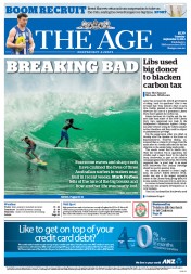 The Age (Australia) Newspaper Front Page for 9 September 2014