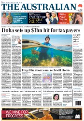 The Australian (Australia) Newspaper Front Page for 10 December 2012