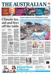 The Australian (Australia) Newspaper Front Page for 11 November 2013