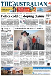 The Australian (Australia) Newspaper Front Page for 13 February 2013