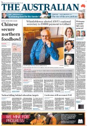 The Australian (Australia) Newspaper Front Page for 14 November 2012