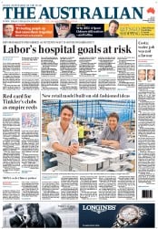 The Australian (Australia) Newspaper Front Page for 14 December 2012