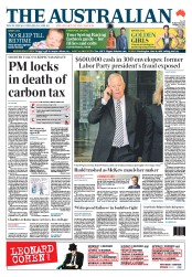The Australian (Australia) Newspaper Front Page for 16 October 2013