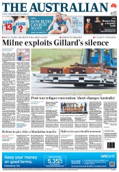 The Australian (Australia) Newspaper Front Page for 16 July 2012