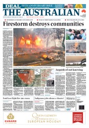 The Australian (Australia) Newspaper Front Page for 18 October 2013