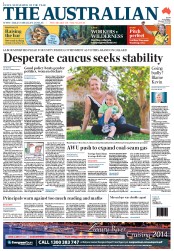 The Australian (Australia) Newspaper Front Page for 19 February 2013