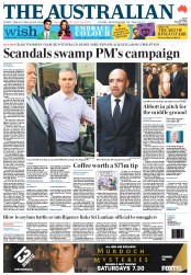 The Australian (Australia) Newspaper Front Page for 1 February 2013