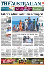 The Australian (Australia) Newspaper Front Page for 22 November 2012