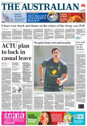 The Australian (Australia) Newspaper Front Page for 24 December 2012