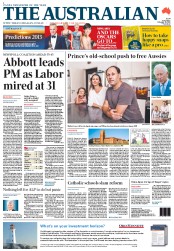 The Australian (Australia) Newspaper Front Page for 26 February 2013