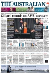 The Australian (Australia) Newspaper Front Page for 27 November 2012