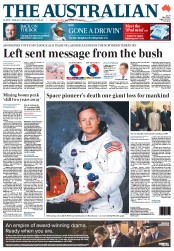 The Australian (Australia) Newspaper Front Page for 27 August 2012